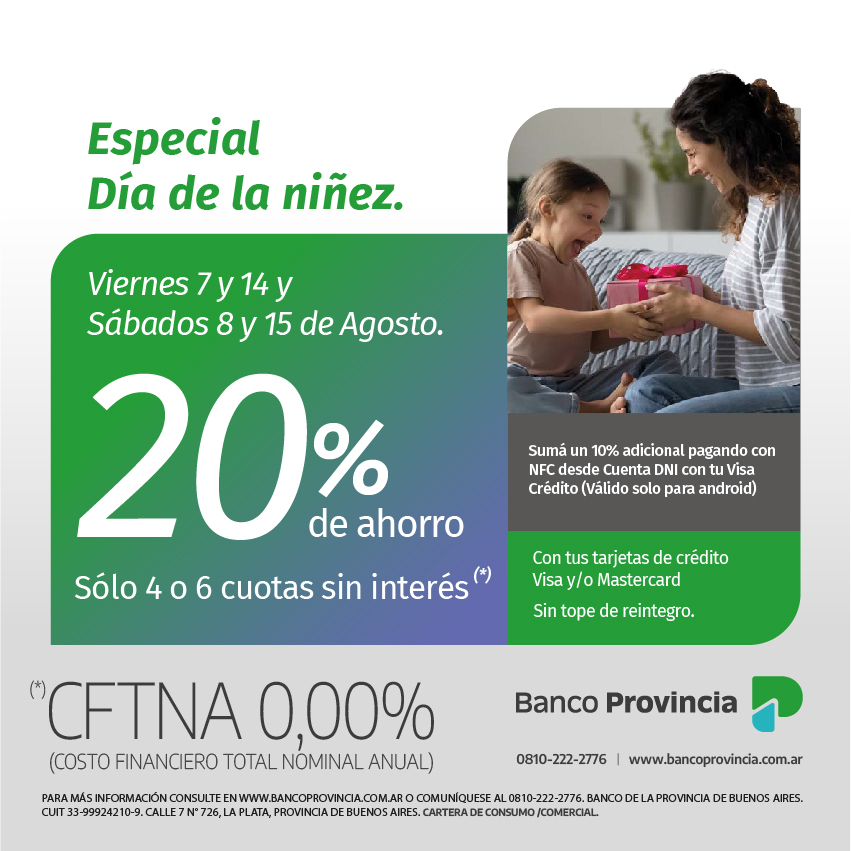 Banco Provincia Especial Día del Niño